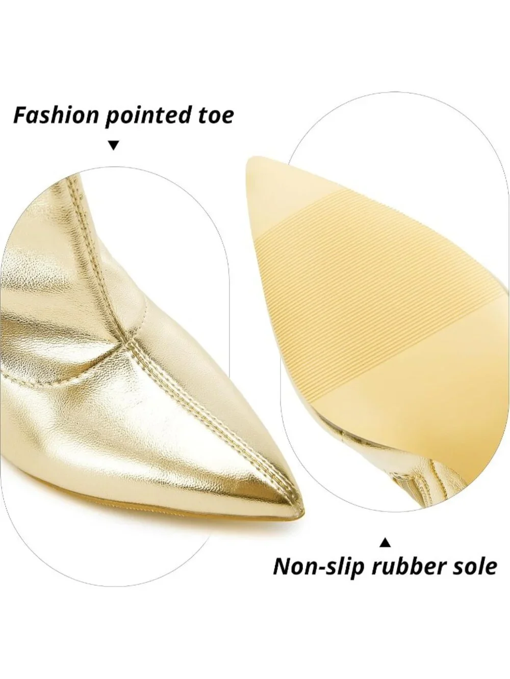 Women's Gold Metallic Patent Side Zipper Over-the-Knee Thigh High Heel Gogo Boot